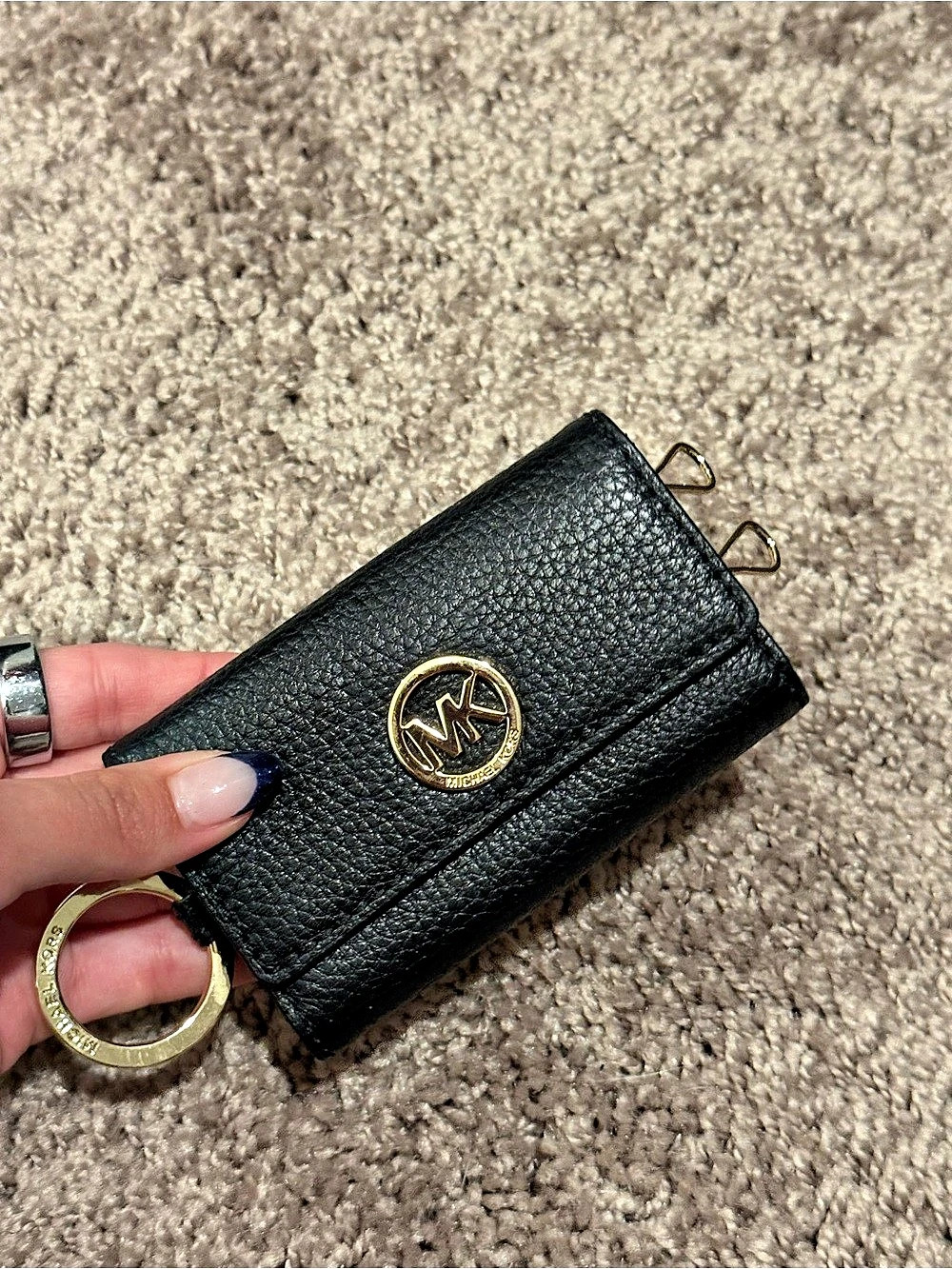 Michael Kors Jet Set Travel Key Case Black Wallet